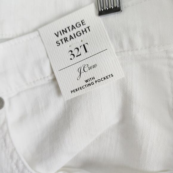 NEW J. Crew White Denim Vintage Straight Leg High Waisted Jeans - Picture 4 of 10